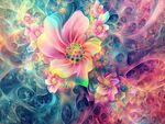 梦幻绚丽花卉抽象艺术画