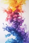梦幻色彩墨水空中绽放