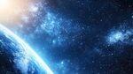 璀璨星空下的蓝色地球