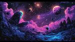 梦幻紫色星际奇幻景观