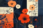 花卉几何图案装饰画