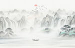国画山水水墨画