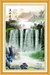 国画山水瀑布