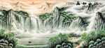 水墨山水风景客厅装饰画