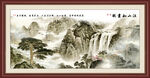 沙发背景墙 办公室山水画