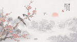 国画山水水墨画