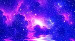 梦幻星空下的静谧水面