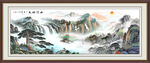 国画瀑布山水