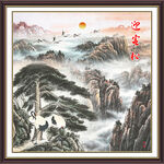 迎客松中堂画