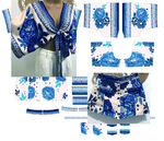 蓝白花卉服饰设计稿