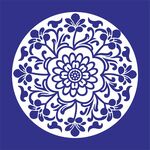 矢量缠枝菊花圆形花卉传统图案
