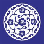 矢量缠枝梅花圆形花卉传统图案