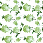 清新绿花无缝图案背景