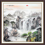 方形山水画