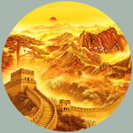 圆形山水画