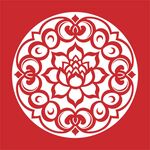 中式圆形莲花纹传统图案