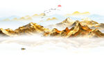 金箔山水画背景墙