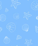 浅蓝色海洋元素无缝图案