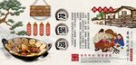 地锅鸡背景墙