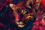 斑斓猛虎 奇幻艺术风画作