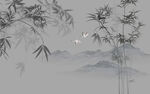水墨竹子山水画