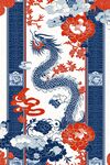 中式龙纹花卉图案设计