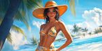 夏日海滩比基尼美女