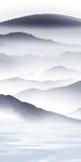 蓝色 山水中式玄关 TIF分层