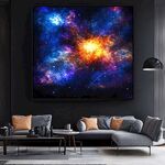 梦幻星空壁画装点现代客厅