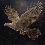 金色雄鹰展翅飞翔图
