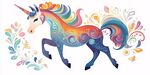 梦幻独角兽插画 绚丽多彩