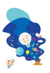 卡通宇航员与多彩星球