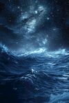星空下的浩瀚波涛