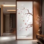 中式屏风上的雅致梅花图