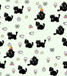 黑猫卡通图案背景设计