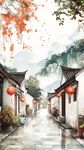 江南水乡小巷的诗意景致