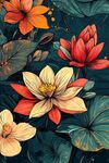 梦幻花卉插画