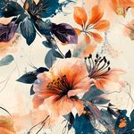 水彩风花卉图案艺术画