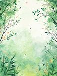 清新森林插画背景图