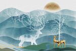 抽象麋鹿画