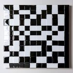 黑白方格立体装饰画