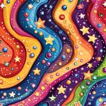 梦幻多彩星空波纹图案