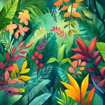 热带植物缤纷插画