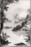 水墨山水间的静谧意境