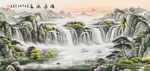 旭日东升国画山水画