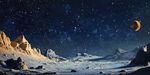 梦幻外星月夜景观