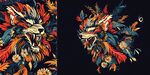 炫彩狼头插画 尽显野性魅力