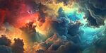 梦幻绚丽的多彩云海景观
