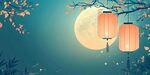 月夜灯笼图