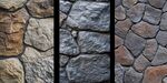 三种风格石墙纹理展示